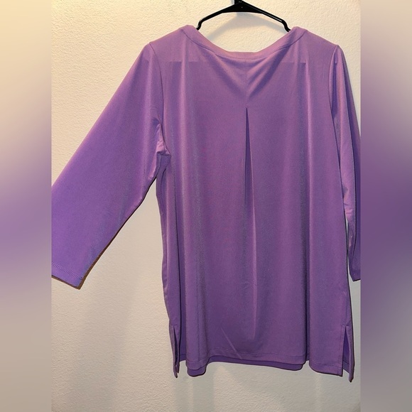 Susan Graver women’s lilac purple pastel blouse sz LP 3/4 sleeve - Picture 6 of 6